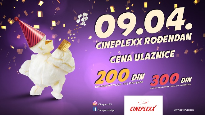 Veliko rođendansko slavlje bioskopa Cineplexx 9. aprila