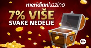 Meridian kazino: 7% više svake nedelje