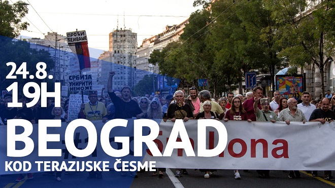 Protest "Jedan od pet miliona", 24. avgust 2019. (foto: poceloje.rs)