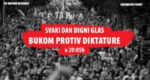 Akcija "Svaki dan digni glas: Bukom protiv diktature" (foto: Ne davimo Beograd)