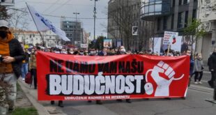 Protest Udruženja radnika na internetu (foto: Mirjana Miljević)