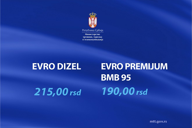 Cene goriva u Srbiji, 29. jul 2022. (ilustracija: mtt.gov.rs)