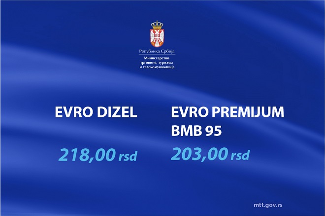 Cene goriva u Srbiji, 8. jul 2022. (ilustracija: mtt.gov.rs)