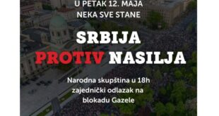 Novi protest 12. maja 2023: Srbija protiv nasilja - Neka sve stane!