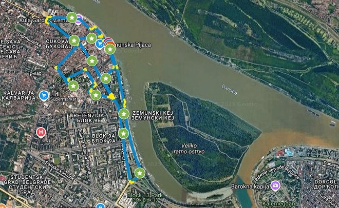 Zemunski polumaraton - mapa staze