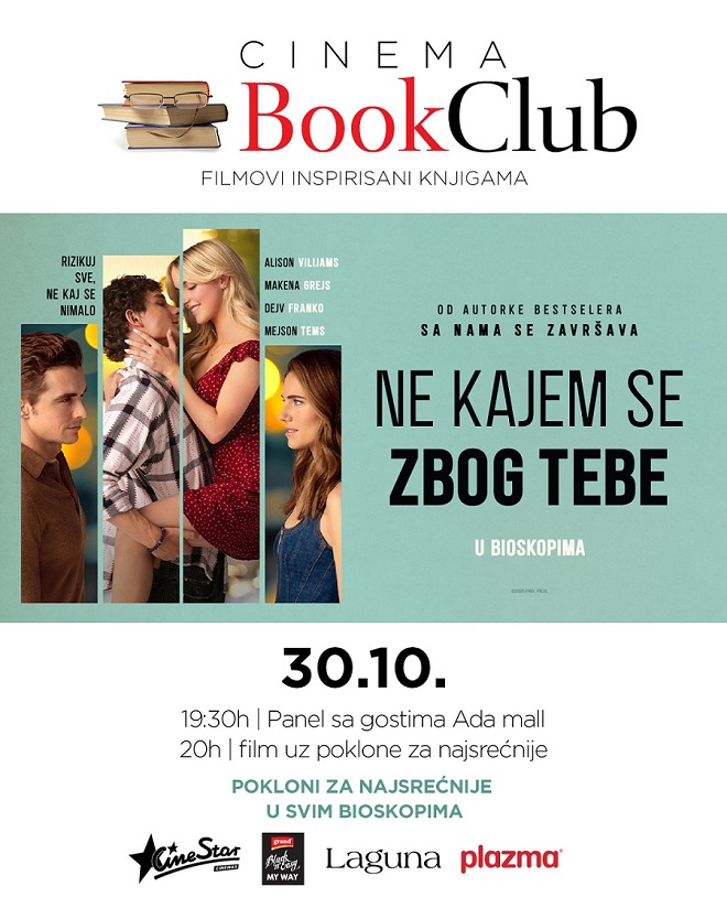 Cinema Book Club uz blokbaster NE KAJEM SE ZBOG TEBE