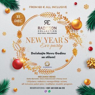 Gala doček Nove godine 2026: Hotel Radisson Collection Old Mill Belgrade