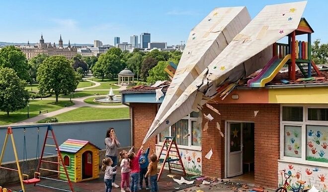 Oko Beograda: Avion pao na obdanište (ilustracija: Gemini)