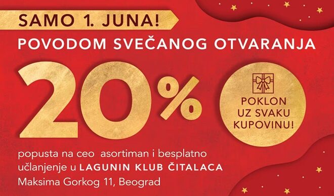 Nova Lagunina knjižara na Kaleniću - 20% popusta 1. juna 2026.