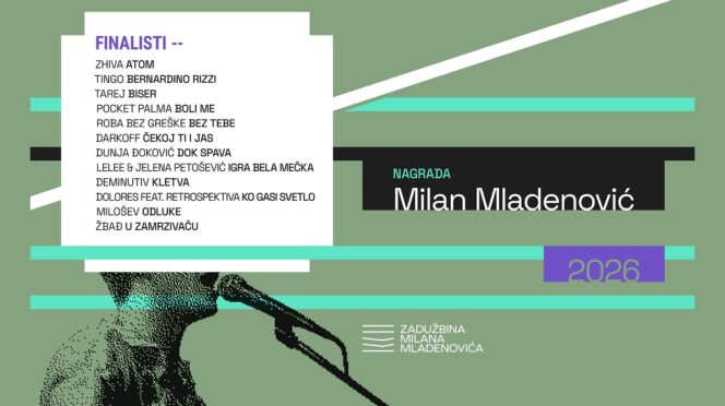Finalisti Nagrade Milan Mladenović 2026 (foto / detalj: Zoran Veselinović; dizajn: Vladan Srdić / Studio 360)