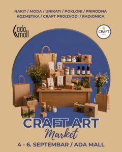 Ada Mall: Craft Art market (4-6. septembar 2026)