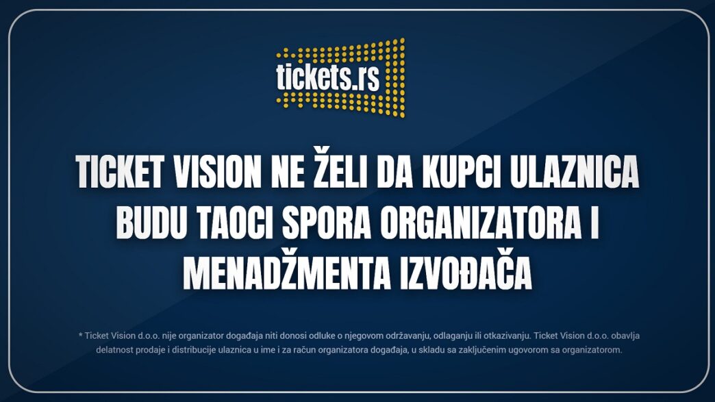Ticket Vision vraća novac od ulaznica za otkazani koncert Dina Merlina u Kraljevu