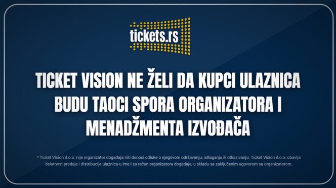 Ticket Vision vraća novac od ulaznica za otkazani koncert Dina Merlina u Kraljevu
