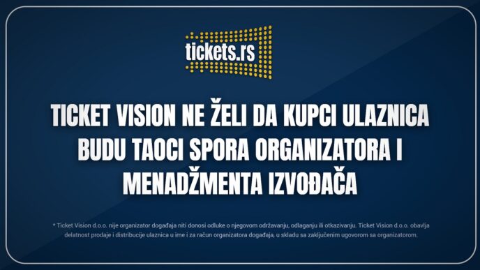 Ticket Vision vraća novac od ulaznica za otkazani koncert Dina Merlina u Kraljevu
