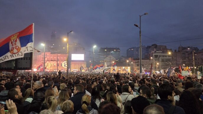 Skup na Slaviji, 22. oktobar 2026. (foto: Nebojša Krivokuća)